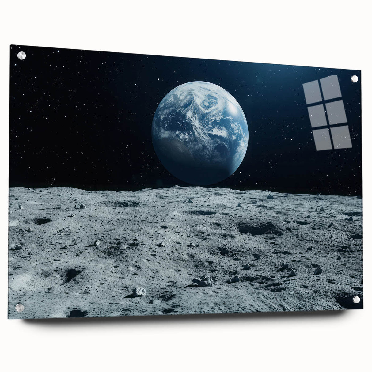 Earthrise Over Moon – Captivating Space-Themed Celestial Wall Art