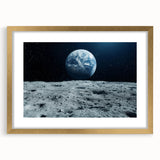 Earthrise Over Moon – Captivating Space-Themed Celestial Wall Art