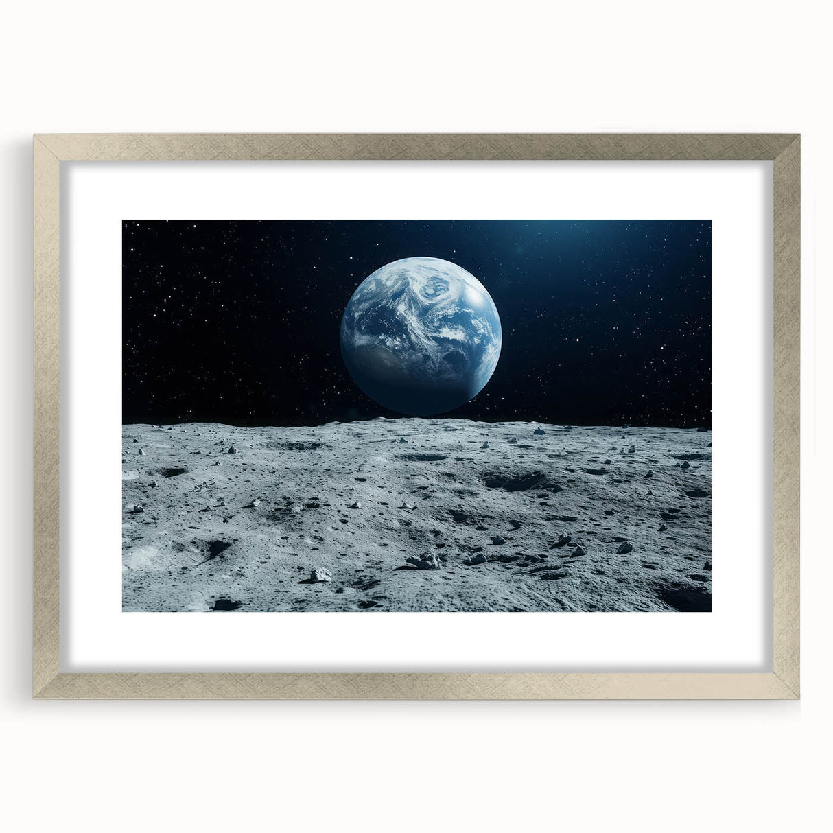 Earthrise Over Moon – Captivating Space-Themed Celestial Wall Art
