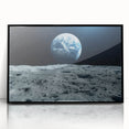 Earthrise Over Moon – Captivating Space-Themed Celestial Wall Art