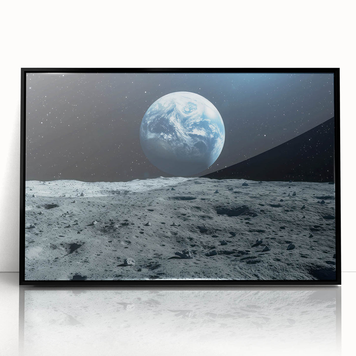 Earthrise Over Moon – Captivating Space-Themed Celestial Wall Art