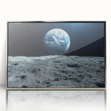 Earthrise Over Moon – Captivating Space-Themed Celestial Wall Art