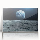 Earthrise Over Moon – Captivating Space-Themed Celestial Wall Art