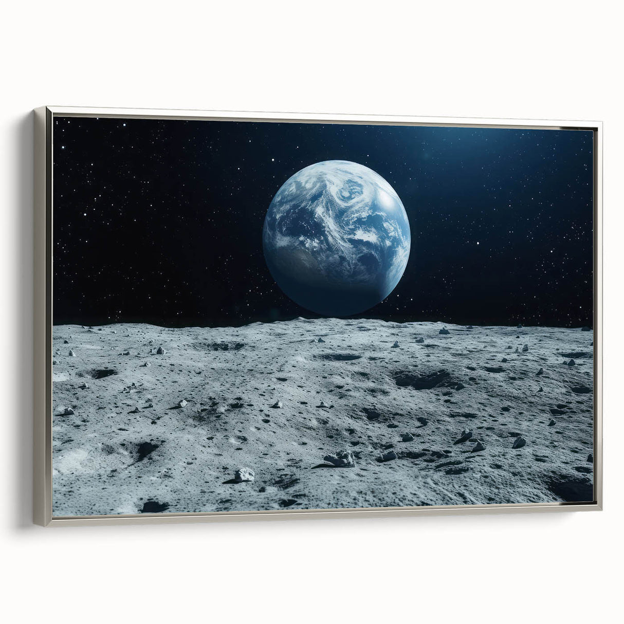Earthrise Over Moon – Captivating Space-Themed Celestial Wall Art