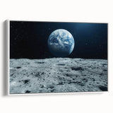 Earthrise Over Moon – Captivating Space-Themed Celestial Wall Art