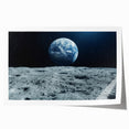 Earthrise Over Moon – Captivating Space-Themed Celestial Wall Art