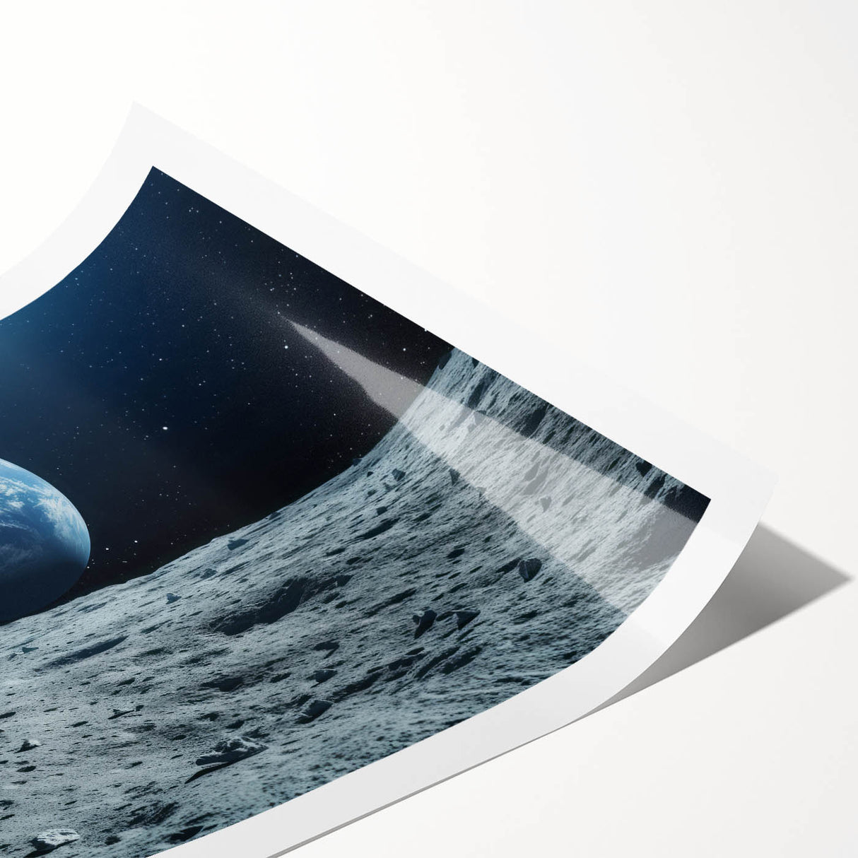 Earthrise Over Moon – Captivating Space-Themed Celestial Wall Art