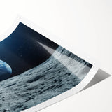 Earthrise Over Moon – Captivating Space-Themed Celestial Wall Art