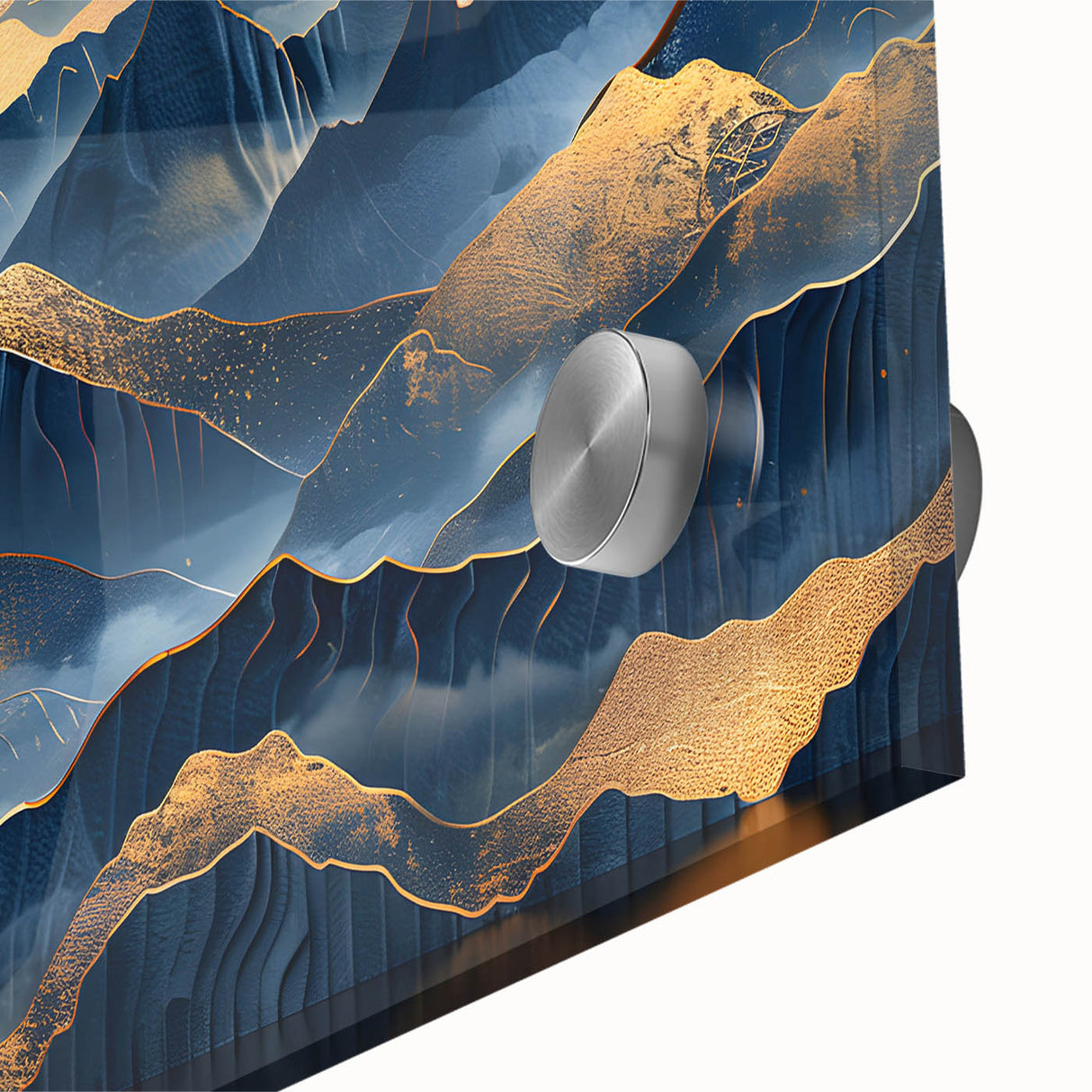 Golden Moonlit Mountains with Wildlife – Luxurious Celestial Wall Art