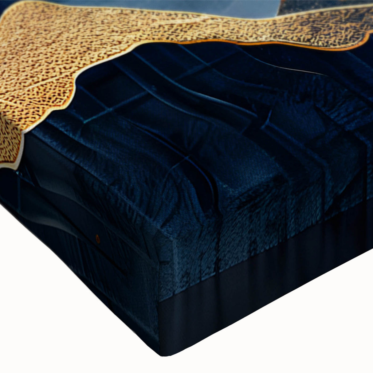 Golden Moonlit Mountains with Wildlife – Luxurious Celestial Wall Art