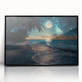 Moonlit Beach with Starry Sky – Tranquil Celestial Wall Art Decor