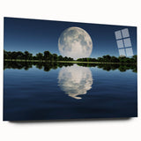 Moon Reflection Over Water – Serene Celestial Wall Art for Home Decor