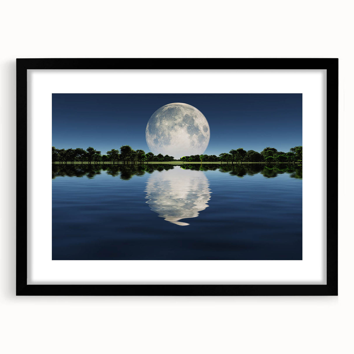 Moon Reflection Over Water – Serene Celestial Wall Art for Home Decor