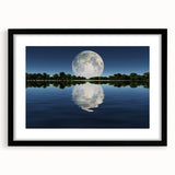 Moon Reflection Over Water – Serene Celestial Wall Art for Home Decor