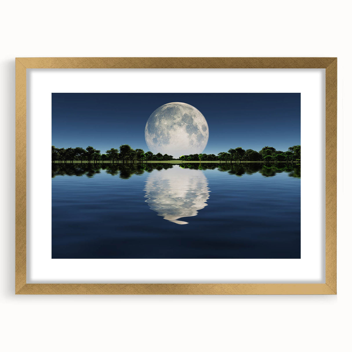Moon Reflection Over Water – Serene Celestial Wall Art for Home Decor