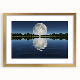 Moon Reflection Over Water – Serene Celestial Wall Art for Home Decor