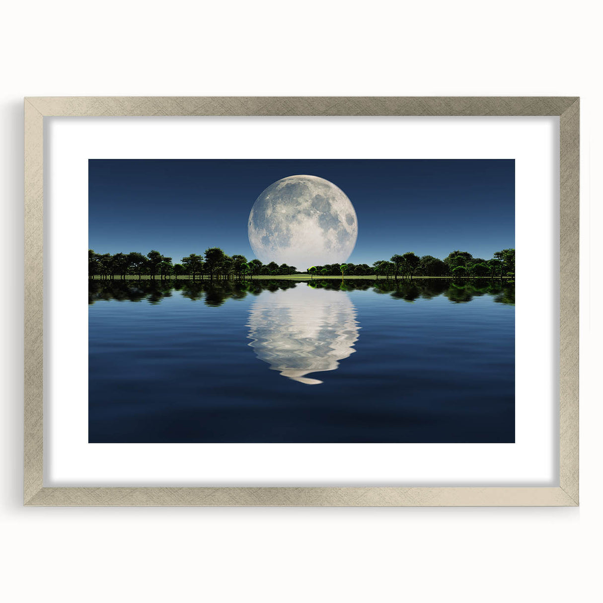 Moon Reflection Over Water – Serene Celestial Wall Art for Home Decor