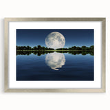 Moon Reflection Over Water – Serene Celestial Wall Art for Home Decor