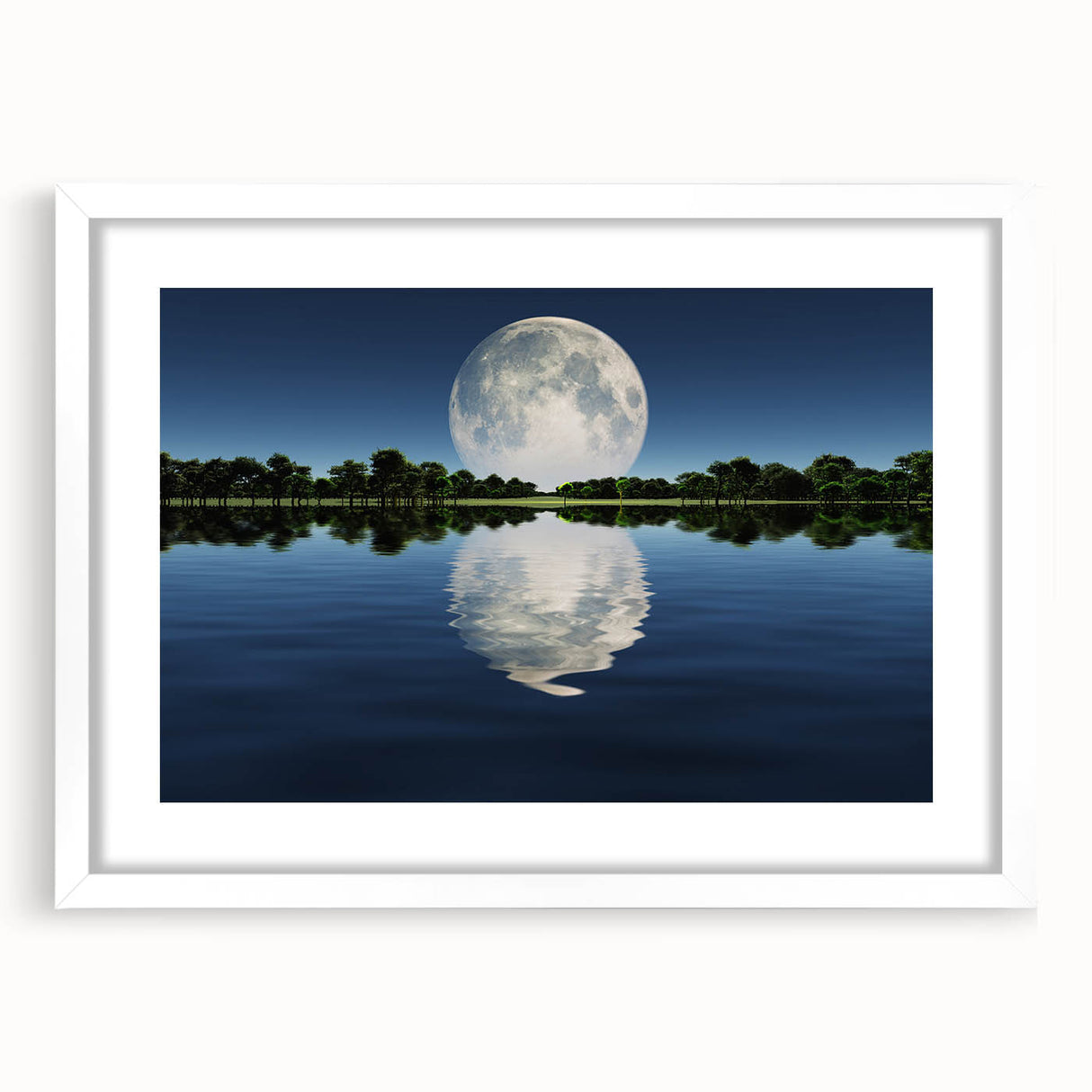Moon Reflection Over Water – Serene Celestial Wall Art for Home Decor
