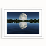 Moon Reflection Over Water – Serene Celestial Wall Art for Home Decor