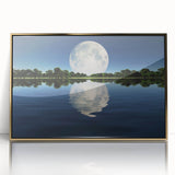Moon Reflection Over Water – Serene Celestial Wall Art for Home Decor