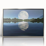 Moon Reflection Over Water – Serene Celestial Wall Art for Home Decor