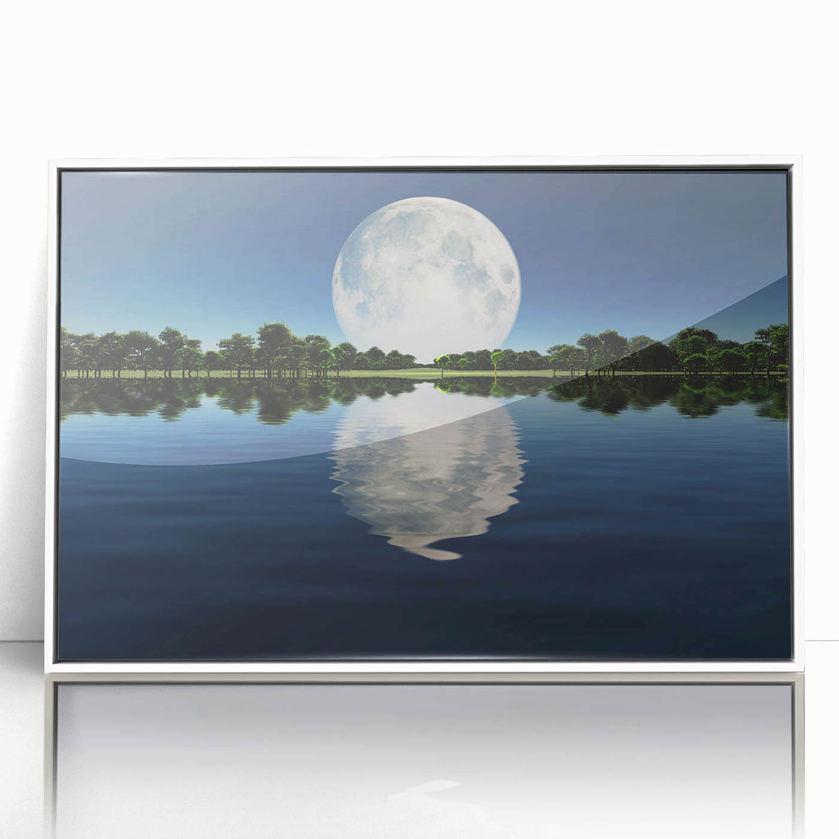 Moon Reflection Over Water – Serene Celestial Wall Art for Home Decor
