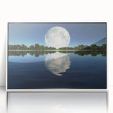 Moon Reflection Over Water – Serene Celestial Wall Art for Home Decor