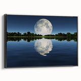 Moon Reflection Over Water – Serene Celestial Wall Art for Home Decor