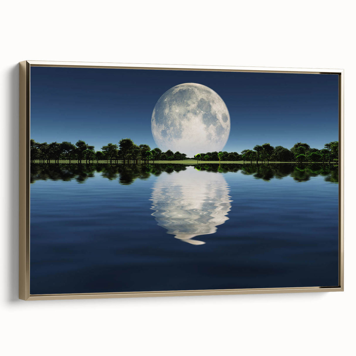 Moon Reflection Over Water – Serene Celestial Wall Art for Home Decor