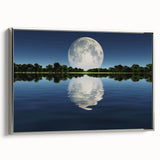 Moon Reflection Over Water – Serene Celestial Wall Art for Home Decor