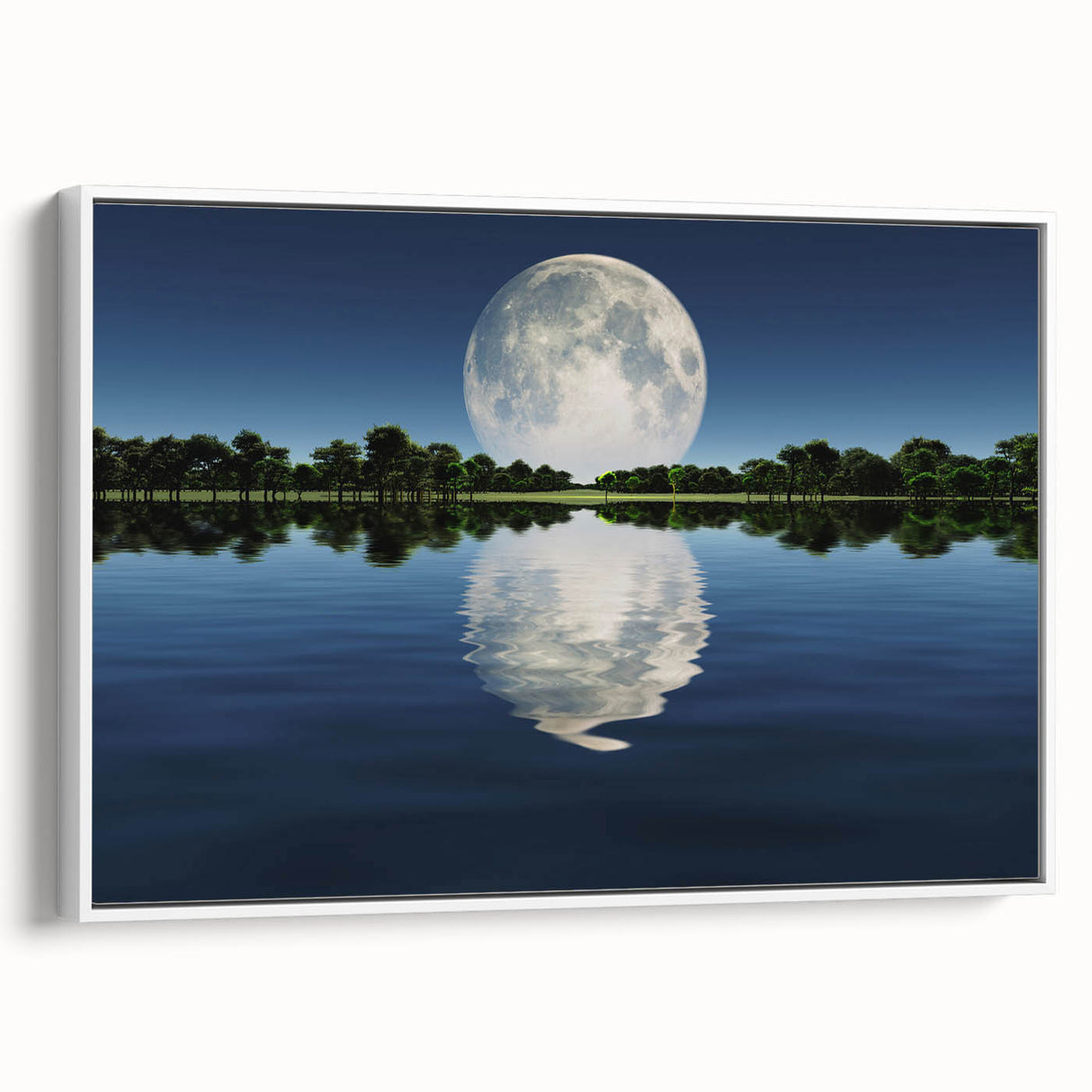 Moon Reflection Over Water – Serene Celestial Wall Art for Home Decor