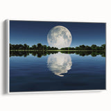 Moon Reflection Over Water – Serene Celestial Wall Art for Home Decor