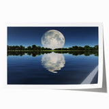 Moon Reflection Over Water – Serene Celestial Wall Art for Home Decor