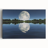 Moon Reflection Over Water – Serene Celestial Wall Art for Home Decor