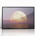 Golden Moonrise Over Ocean – Tranquil Celestial Wall Art for Home Decor"