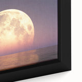 Golden Moonrise Over Ocean – Tranquil Celestial Wall Art for Home Decor"