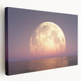 Golden Moonrise Over Ocean – Tranquil Celestial Wall Art for Home Decor"