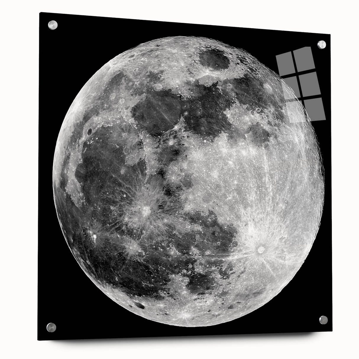 Full Moon in High Detail – Stunning Black and White Celestial Wall Art
