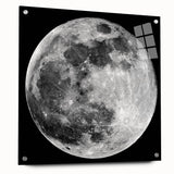 Full Moon in High Detail – Stunning Black and White Celestial Wall Art