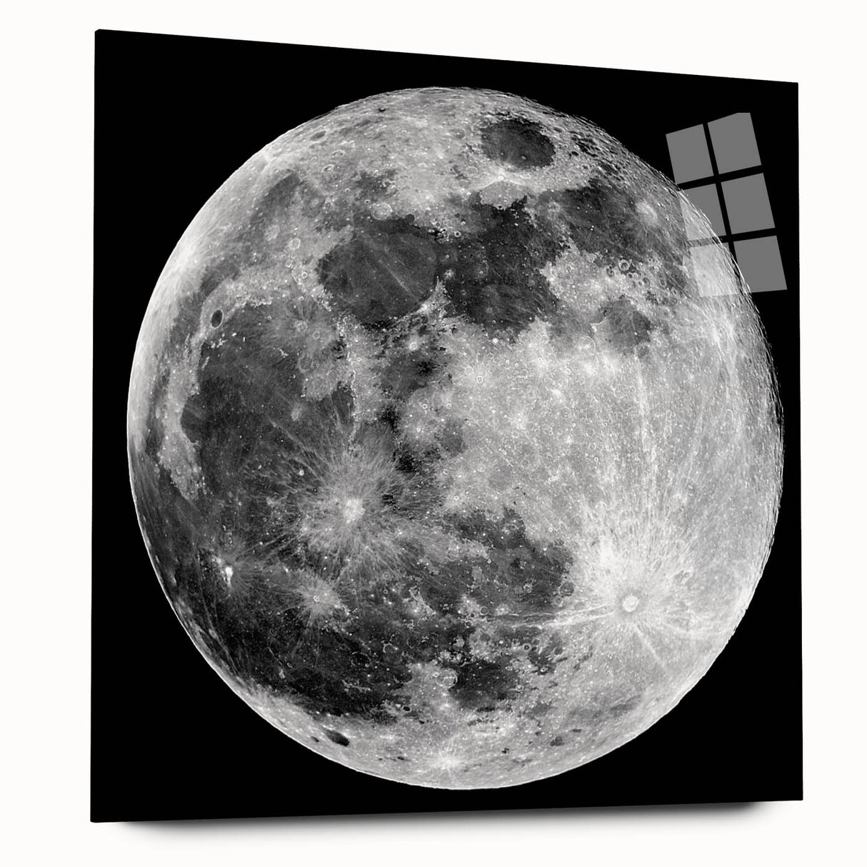 Full Moon in High Detail – Stunning Black and White Celestial Wall Art