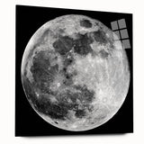 Full Moon in High Detail – Stunning Black and White Celestial Wall Art