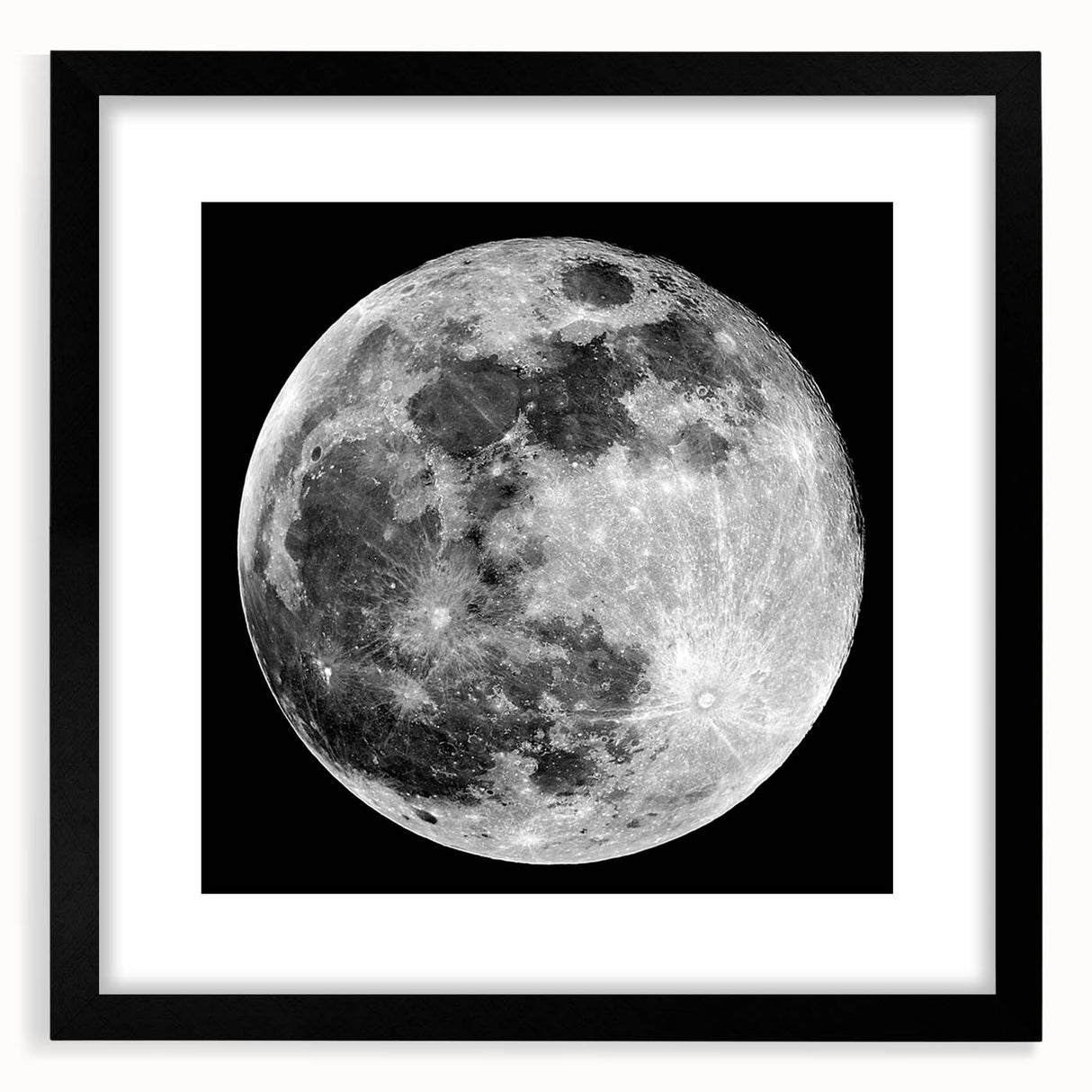 Full Moon in High Detail – Stunning Black and White Celestial Wall Art