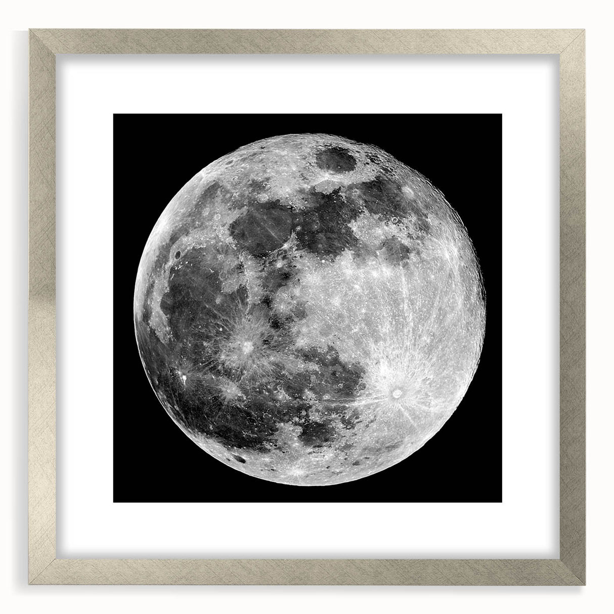 Full Moon in High Detail – Stunning Black and White Celestial Wall Art