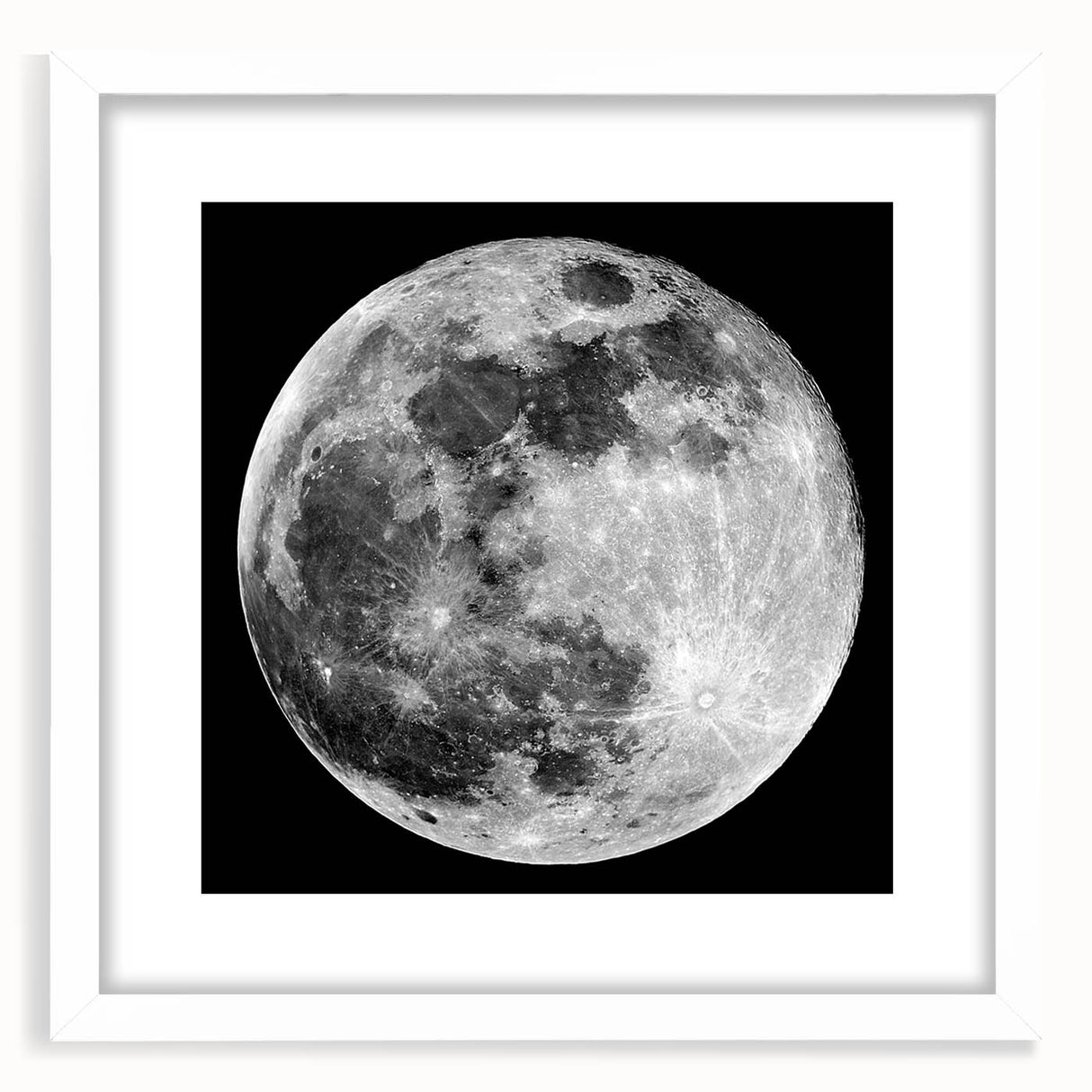 Full Moon in High Detail – Stunning Black and White Celestial Wall Art