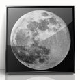 Full Moon in High Detail – Stunning Black and White Celestial Wall Art