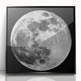 Full Moon in High Detail – Stunning Black and White Celestial Wall Art