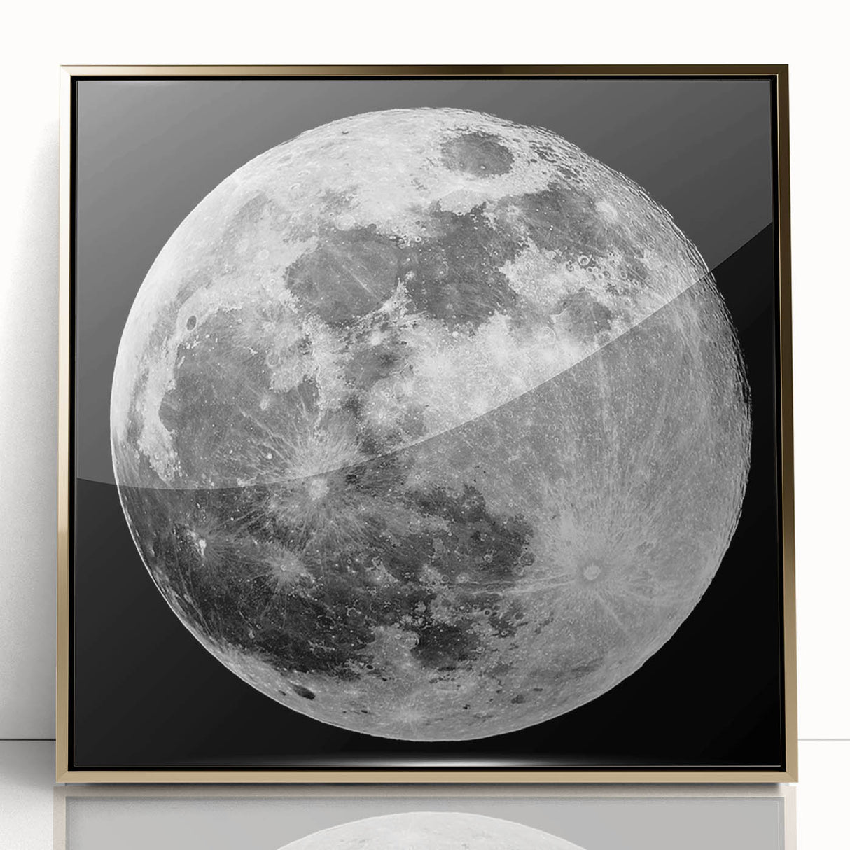 Full Moon in High Detail – Stunning Black and White Celestial Wall Art