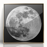 Full Moon in High Detail – Stunning Black and White Celestial Wall Art