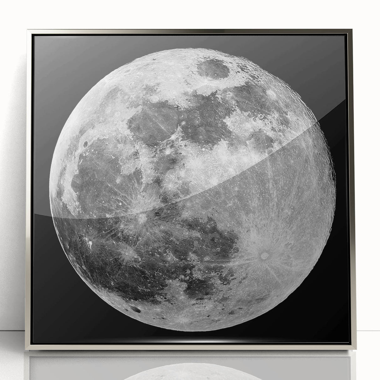 Full Moon in High Detail – Stunning Black and White Celestial Wall Art